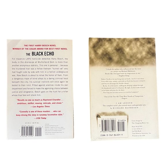 2-Book Bundle: The Black Echo (Michael Connelly)/I Am Legend (Richard Matheson) - Picture 2 of 2